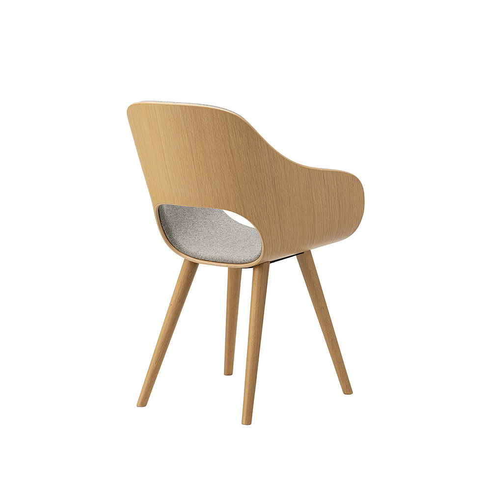 ROUNDISH ARM CHAIR UPHOLSTERED SEAT｜マルニ木工