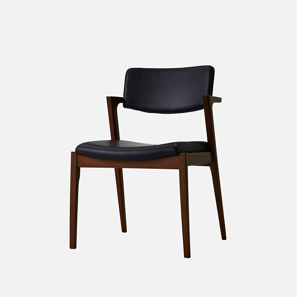 FUJI FURNITURE koti アームレスチェア本革ブラック③ KOTI ARMLESS CHAIR UPHOLSTERED｜冨士ファニチア｜コンフォートQ