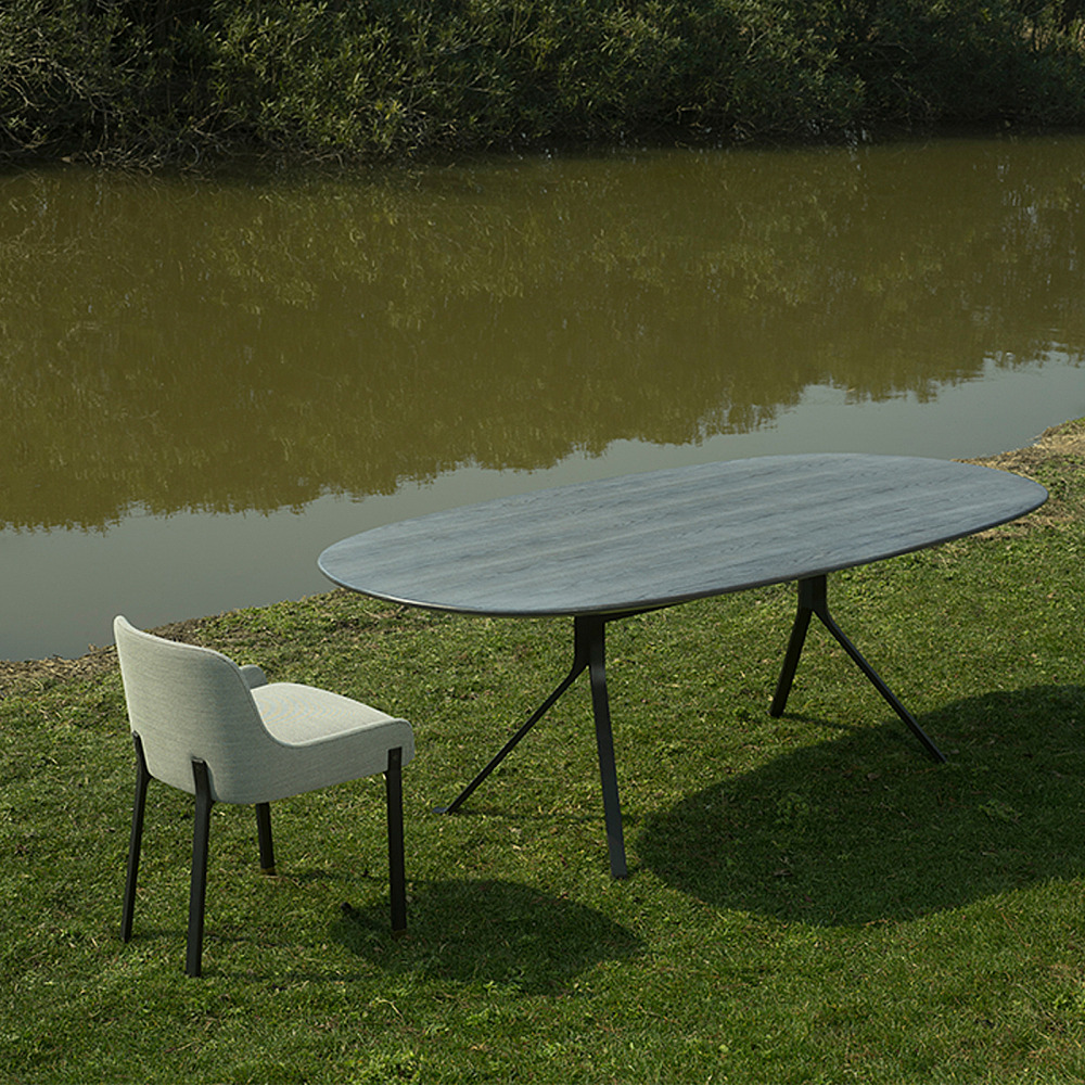 BLINK OVAL DINING TABLE WOOD TOP｜ステラワークス