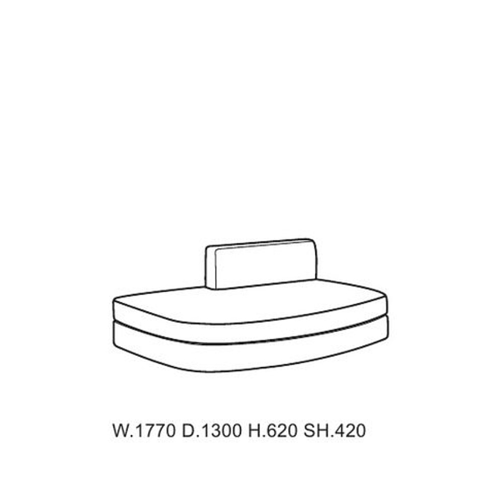 MILAN 180 ARMLESS ROUND SOFA HALF PENINSULA|アルフレックス MILAN 180 ARMLESS ROUND SOFA HALF PENINSULA|アルフレックス