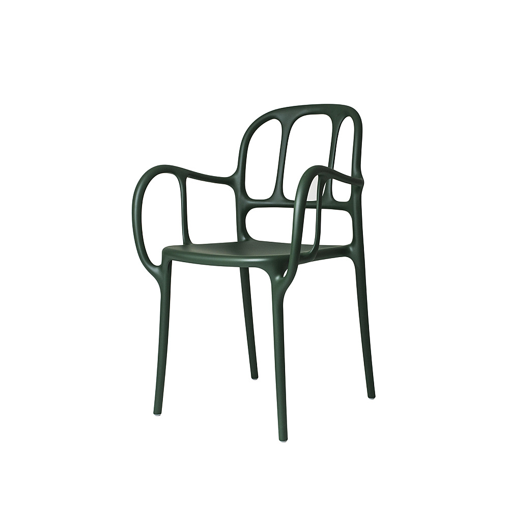 マジス□MILA/ミラアームチェアダイニングレッド赤スタッキング屋外