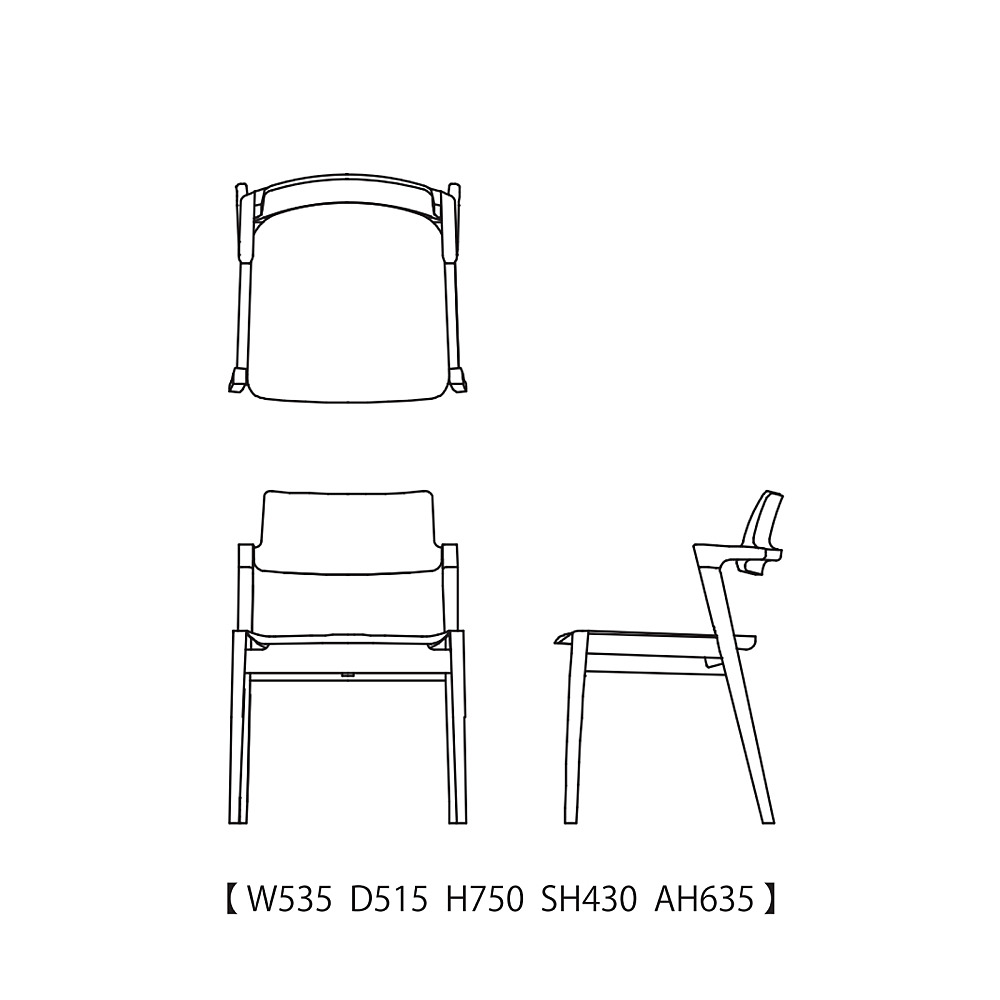 KOTI ARMLESS CHAIR WOOD SEAT｜冨士ファニチア｜コンフォートQ｜阪急