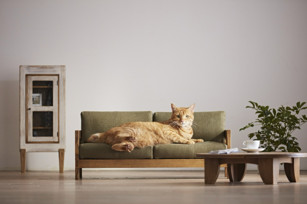 広松木工_hiromatsu_hiromatsufurniture_猫用家具_ネコ用家具　ネコソファ_ネコ用ソファ_santafesofa_サンタフェソファ_アンティーク仕上げ